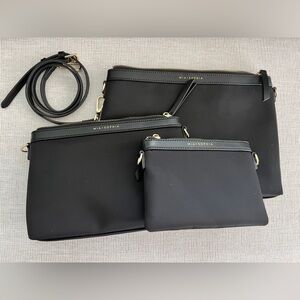 Mia + Sophia Elegant Black Pouch Set / Crossbody purses
